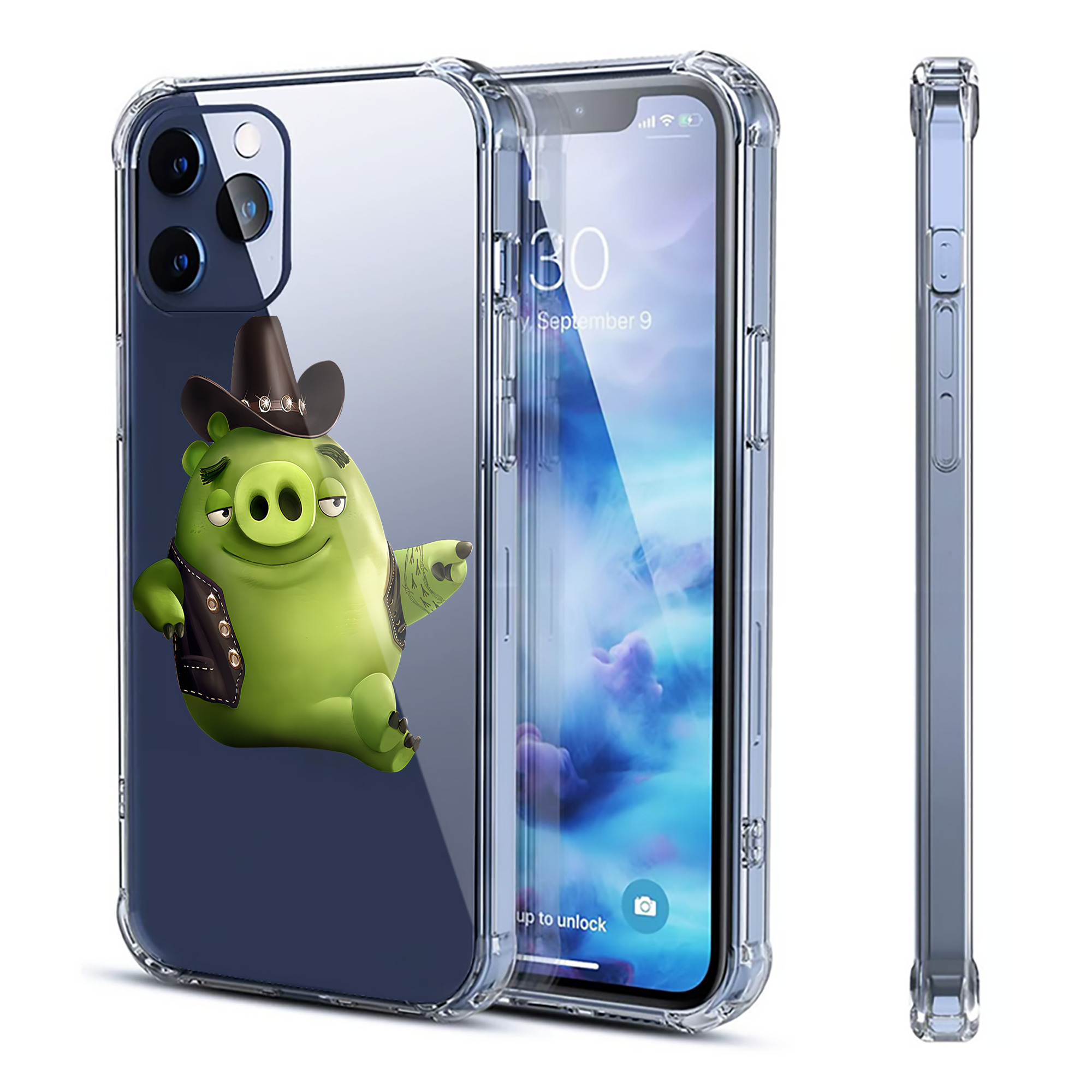 （画像用） Angry Birds アングリーバード 【iPhone 12シリーズ対応】透明スマホケース（クリアソフトケース）